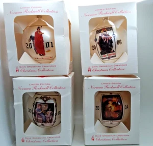 4 Norman Rockwell Limited Ed.  Christmas  Ornaments Dave Grossman 01, 04, 05,06 - Picture 1 of 8