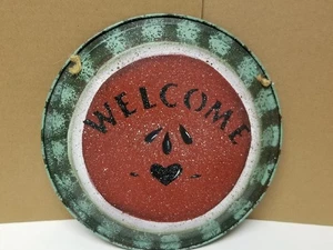Painted Watermelon Welcome Tin Plate - Picture 1 of 3