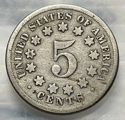 1867 Shield Nickel 5c Antique US Coin - Image 1 of 4