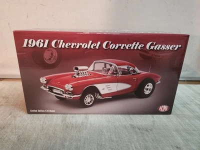 ACME: 1:18  1961  CORVETTE GASSER RED/WHITE TWO TONE - A1800935 - FREE SHIP - Image 1 of 4