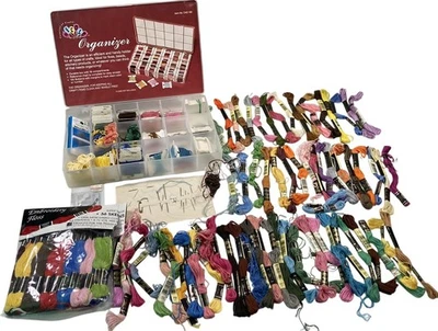 DMC Cotton Embroidery Thread Lot Floss Skein Assorted Modern Vintage Colors Case - Image 1 of 4