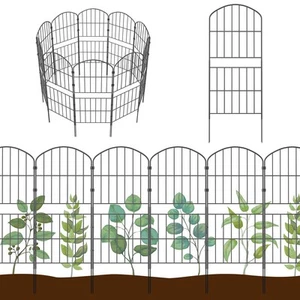 32.5in (H) x 20ft (L) Tall Decorative Garden Fence 14 Pack Garden Fencing, Ru... - Picture 1 of 6