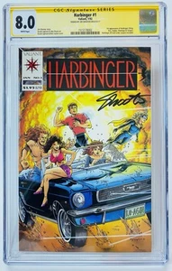 Harbinger #1, CGC 8.0 SS - 1/92, Variant Comics - (Short Print) #1515178002 - Picture 1 of 2