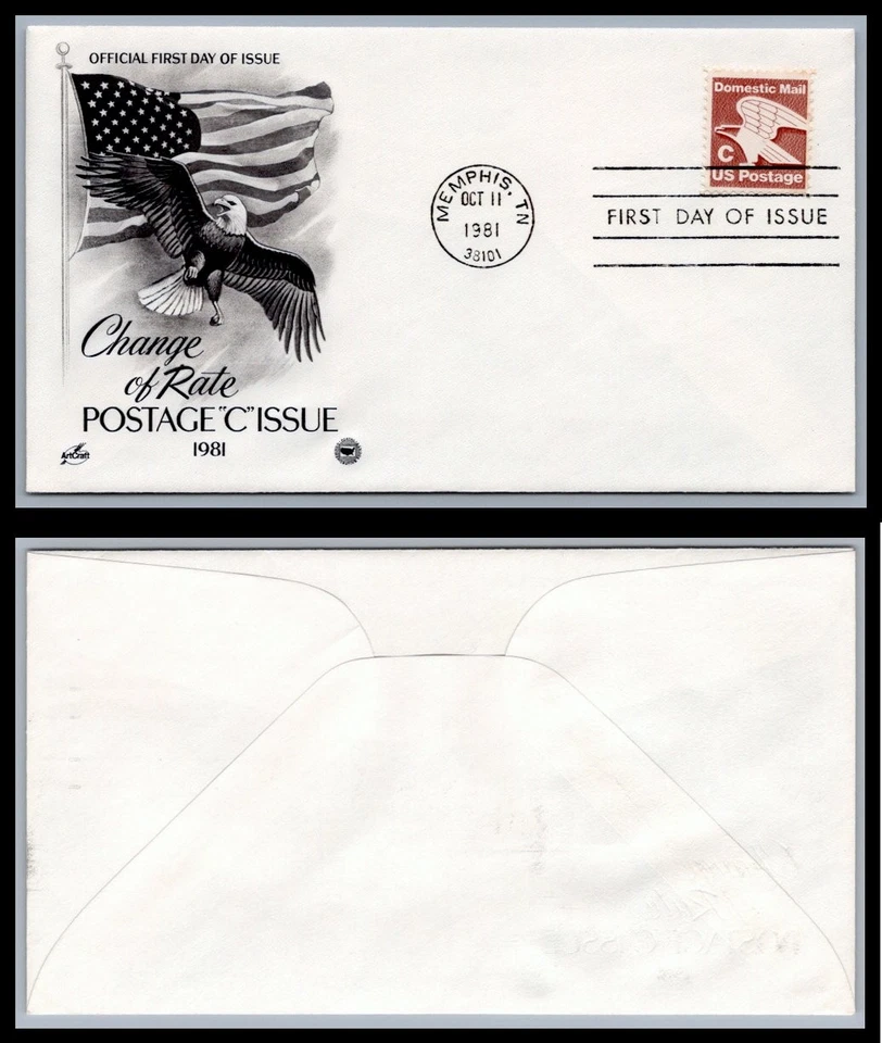 US FDC # 1947 "C" Rate (20c) Eagle Coil ArtCraft / PCS  S.Cancel 1981, 9Q1133 - Image 1 of 1