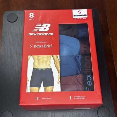 Paquete de 8 calzoncillos boxer New Balance Performance de 5" para hombre pequeños azules varios nuevos en caja $80 Foto 1 de 4