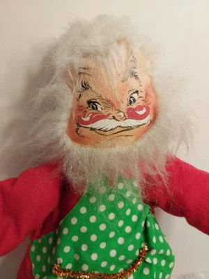 19" Vintage 1963 Annalee Mobilitee Christmas Santa Doll Sitting 14" Green Vest  Foto 1 de 4