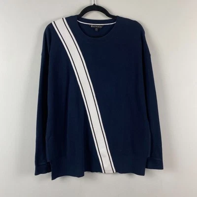 Athleta Sweetwise Sweater Womens Small Navy Blue White Stripe Cotton 405698 - Image 1 of 4