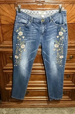 复古 Blues America 刺绣牛仔裤 6-31 英寸宽 — 第 1/4 张图片