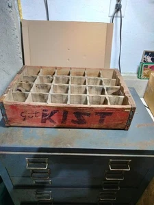 Vintage Kist Soda Pop GET KIST Wooden Crate 24 Bottle Slot Case Antique Hastings - Picture 1 of 6