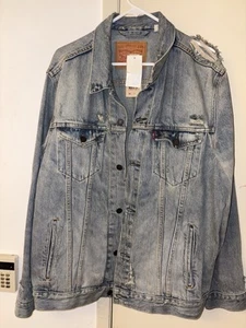 Levi’s Distressed Denim Men’s Jacket Size XL New - Picture 1 of 3