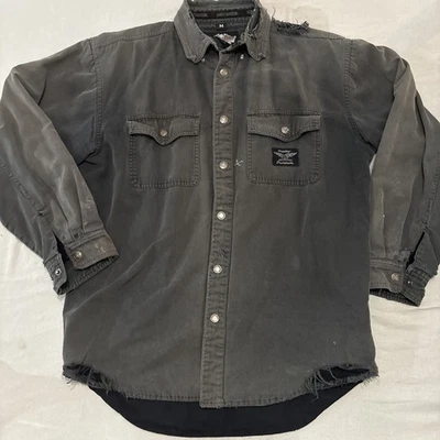 Vtg Harley-Davidson Button Shirt Medium Black Embroidered Y2K (July 2005) - Image 1 of 4