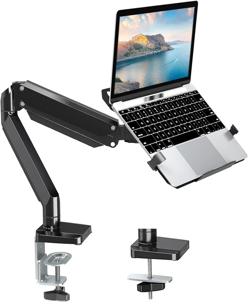 MOUNT PRO Laptop Arm Mount for Desk, 2 in 1 Function Monitor Laptop Stand, Fits - Image 1 of 4