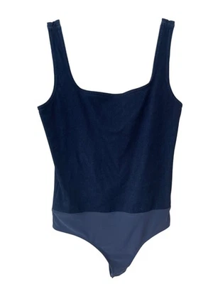 Body Express Body Contour Talla Pequeña Sin Mangas Cuello Cuadrado Una Pieza Azul Marino Foto 1 de 4