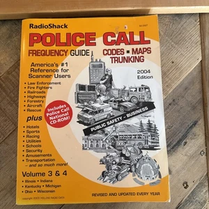 Radio Shack Police Call Frequency Guide 2004 Volume 3 & 4 - IL IN KY MI OH WI - Picture 1 of 4