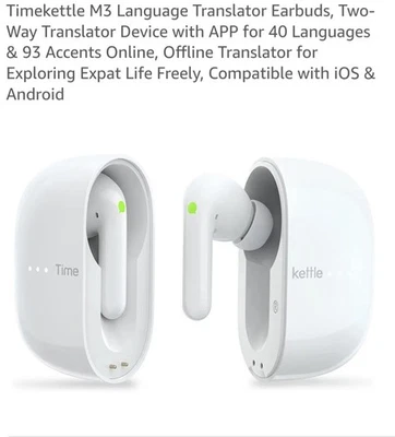 Timekettle M3 Language Translator Earbuds - Two-Way Translator Device