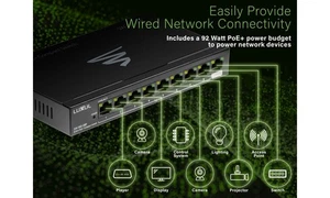 LUXUL SW-100-08P 8 Port PoE+ Compact Switch (Brand New) - Picture 1 of 3