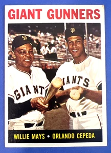 1964 Topps Giant Gunners #306 Willie Mays Orlando Cepeda Baseball Card EX+ (g1) - Picture 1 of 3