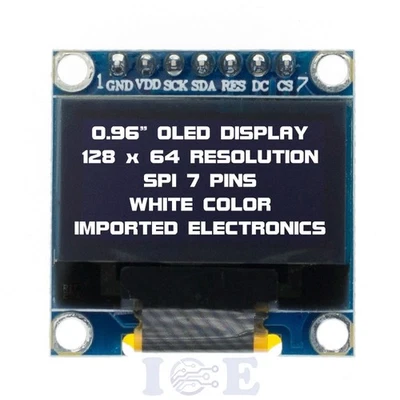 0.96″ SPI Serial 128X64 OLED LCD LED Display Module 128*64 WHITE SSD1306 Arduino - Image 1 of 2