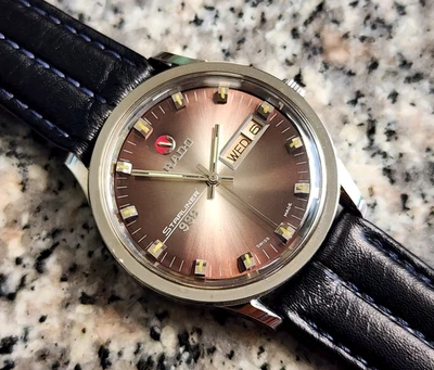 RADO STARLINER 999 AUTOMATIC STAINLESS STEEL VINTAGE Brown Dial 2. - Image 1 of 4