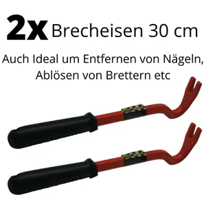 Brechstange Nageleisen Brecheisen Hebelstange Hebeleisen Nagelklaue mit Griff 2x - Bild 1 von 2