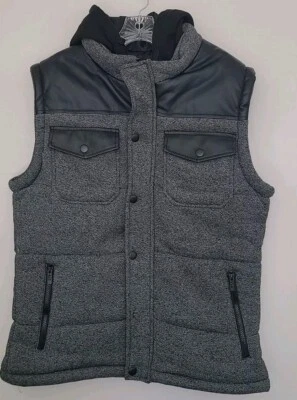 Chaleco con Capucha Yoki New York Para Hombres Gris Medio Gorpcore Vellón Senderismo Caza Foto 1 de 4