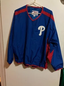 AUTÉNTICO SUÉTER CREMALLERA DE BÉISBOL DE MLB FILADELFIA PHILLIES TALLA M - Imagen 1 de 11