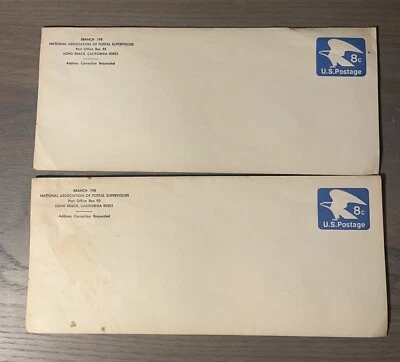 Lot of 2 Unused 8 Cent Eagle Embossed Stamped Envelopes Issue Date May 6, 1971 - Image 1 of 4