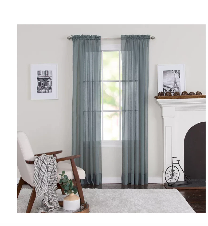 Painel de janela transparente Miller Cortinas Preston Rod Pocket 52" x 95" - Azul claro - Imagem 1 de 1