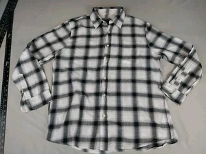 Camisa Lee Franela Para Hombre L Calce Regular Negra/Blanca A Cuadros Abotonada Manga Larga - Imagen 1 de 11