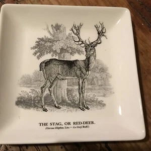 The Stag Red Deer Pin Tray Dish Thomas Berwick 5” White Ceramic Magpie Ashtray - Picture 1 of 4