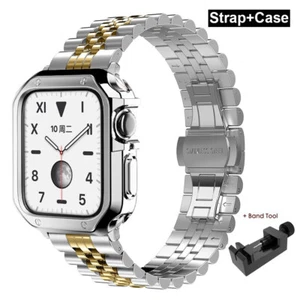 Metalowy pasek + etui do Apple Watch Series 10 9 8 7 6 5 4 3 paski Ultra2 45 46 49mm - Zdjęcie 1 z 14