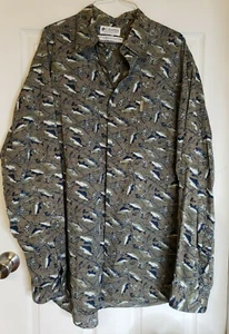 Columbia Fisch All Over Print Baumwolle Button Down Angeln Outdoor Langarm XXL - Bild 1 von 5