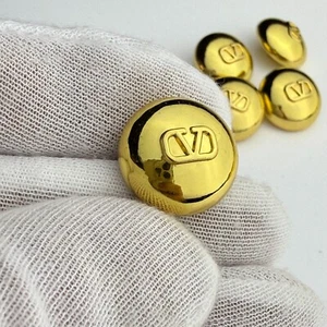 10 VALENTINO GOLD BUTTONS 18MM VINTAGE - Picture 1 of 3