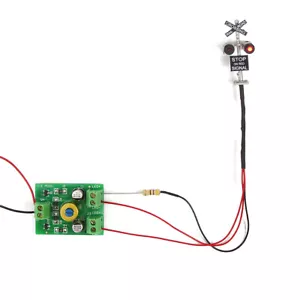 1 set N Scale Railroad Crossing Signals 4 heads LED made Circuit board flasher - Picture 1 of 8