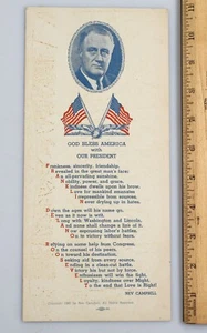 1940 God Bless America With Our President FDR Ephemera Nev Campbell Signed - Picture 1 of 3