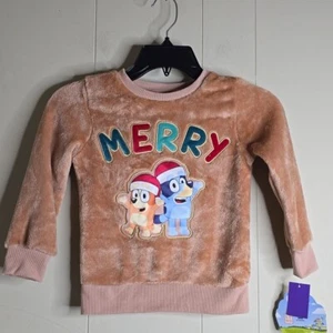 Bluey Merry Christmas Sweater Brown 5T - Picture 1 of 5