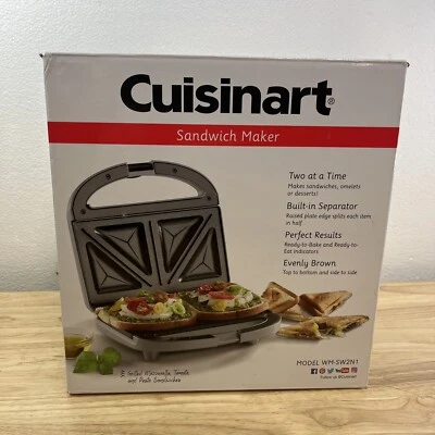 Cuisinart Doble Sandwichera Parrilla Eléctrica Antiadherente Tostadora Francesa WM-SW2N1 Foto 1 de 4
