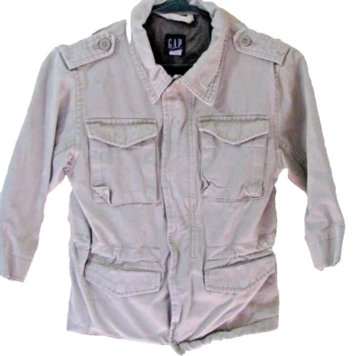 Abrigo Gap Boys Talla 4 XS Marrón Beige Tipo Safari Chaqueta con Cremallera Pesado Súper BONITO Foto 1 de 4