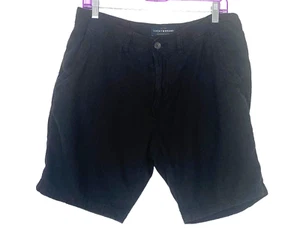 LUCKY BRAND Men Linen Blend Shorts Size 32 Black Outdoors Casual  72-5 - Picture 1 of 11