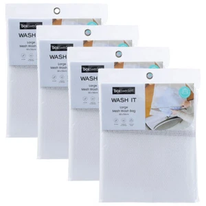 4x Boxsweden Wash It 60x50cm Washing Machine Mesh Clothes Bag Storage Large WHT - Picture 1 of 4