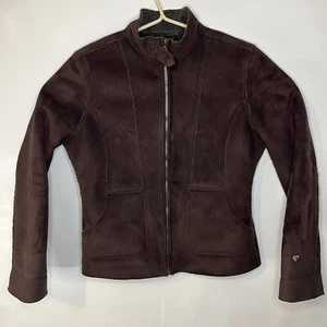 Chaqueta para mujer Kuhl Microshearling Sherpa polar con cremallera marrón imitación gamuza mediana - Imagen 1 de 9