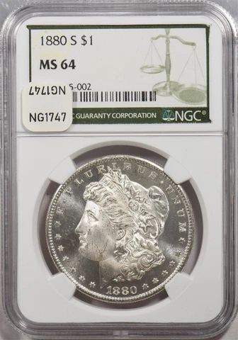 1880-S Morgan Dollar Silver Very Frosty Luster NGC MS64 NG1747 Cover