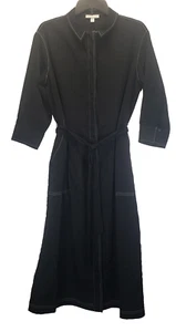 Vestido Prólogo Mujer Damas Talla Mediana M Negro Elegante Manga Larga Corbata Bolsillos - Imagen 1 de 10