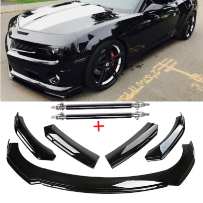 Front Bumper Lip Body Kit Spoiler Splitter For Chevrolet Camaro LT SS RS Strut Foto 1 de 4