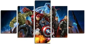 Orsithc Prints 5 Pieces Miracle Avenger Ultron Super Hero Canvas Painting Living - Picture 1 of 5