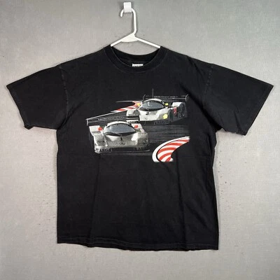 Vintage 90s Mercedes Benz Sauber C9 Racing T Shirt Adult XL Black Mens - Image 1 of 4