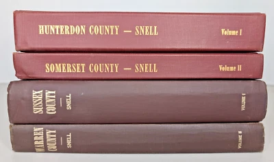 New Jersey Vintage Genealogy Books Hunterdon Somerset Sussex Warren Snell 1881 - Image 1 of 4