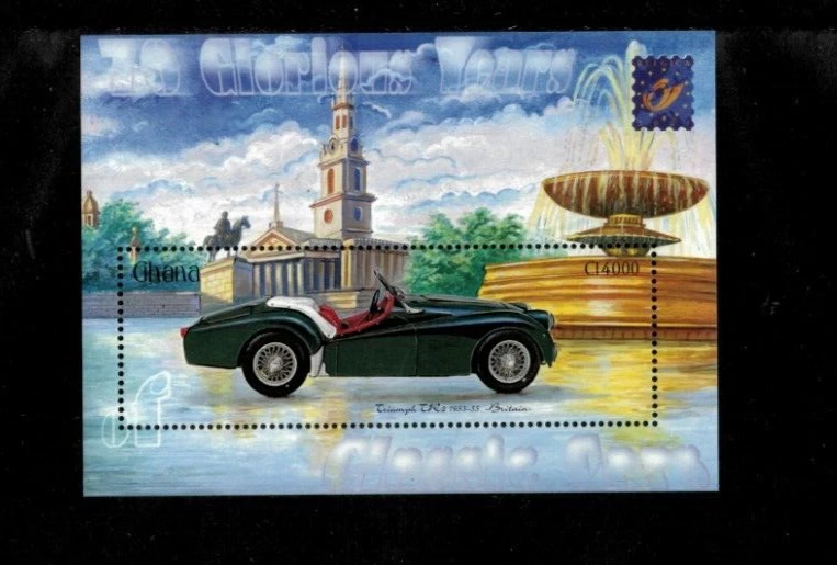 Ghana 2001 - Coches - Hoja de estampillas de recuerdo - Scott #2239 - MNH Foto 1 de 1