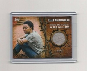 WALKING DEAD SEASON 7 SONEQUA MARTIN-GREEN/SASHA SHIRT RELIC CARD #/99!