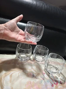 4 CRYSTAL FABERGE BRISTOL LOW BALL OLD FASHION GLASSES STEMLESS WINE RARE B-9 - Picture 1 of 21